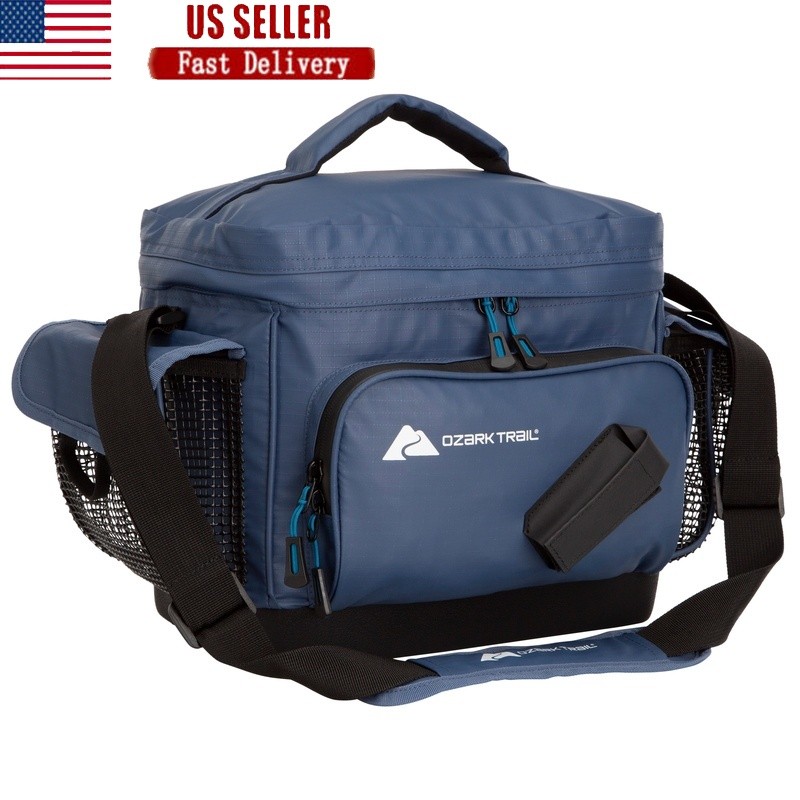 Medium Saltwater Tackle Bag 4 Utility Boxes Adjustable Strap Plier Holder New