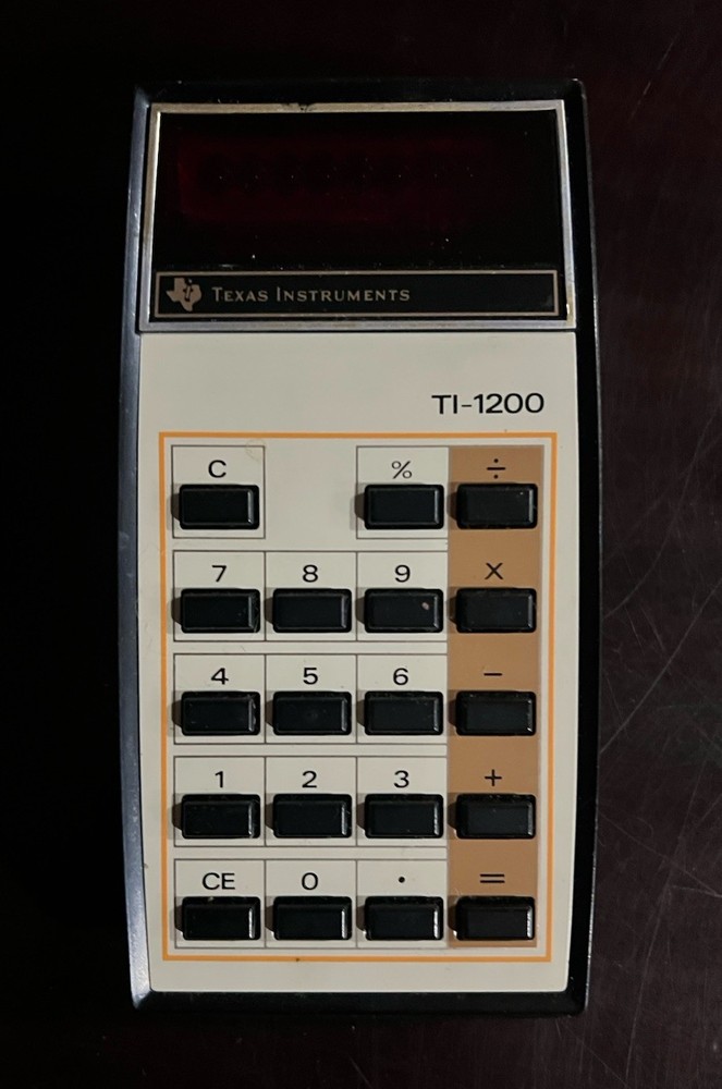 Vintage Texas Instruments TI-1200 Calculator with Box Tested