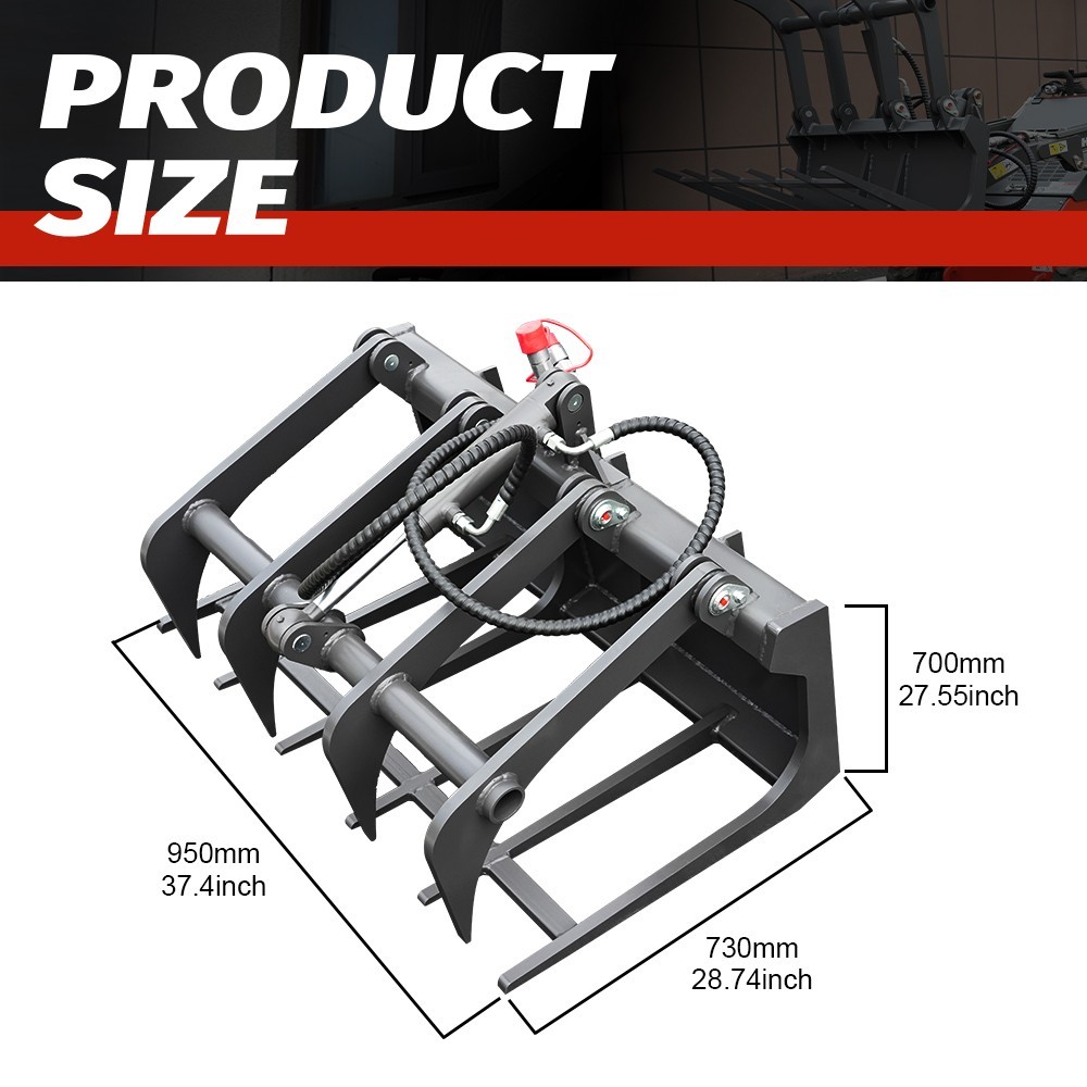 HY480C FREE SHIP/unloading Mini Skid Steer Loader 23HP +Grapple+Stump Crusher