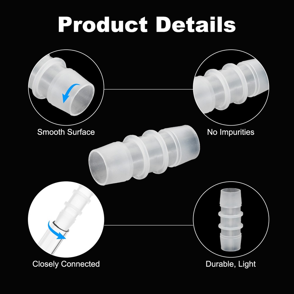 10 Pack 3/4" x 3/4" Plastic Hose Barb Fitting Thru-Bulk Pipe Connectors