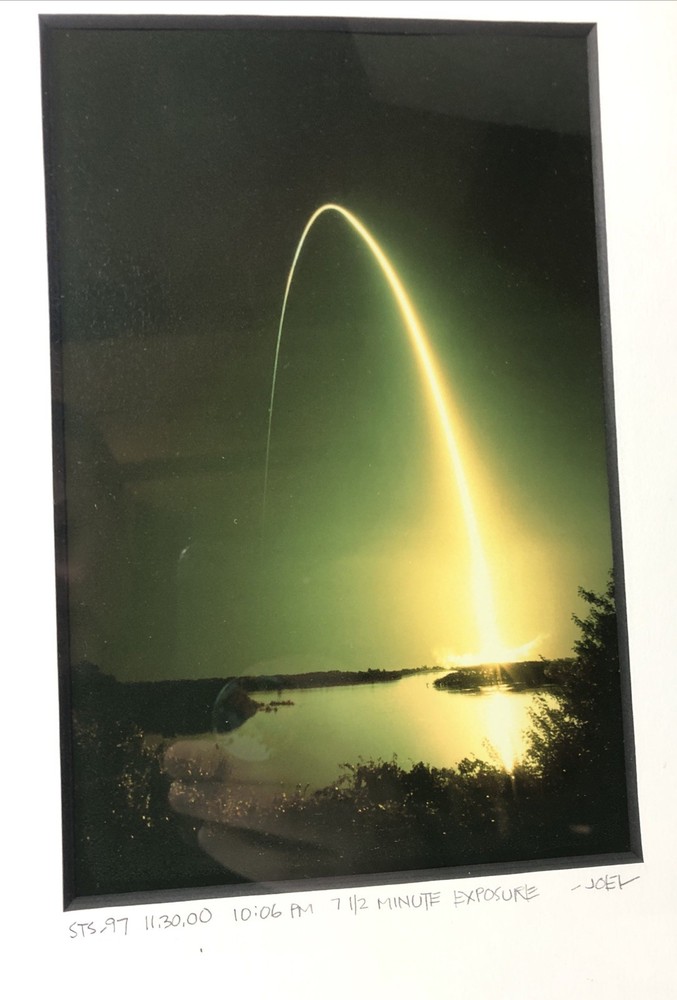 Space Shuttle Launch Timelapse Photography-Framed, Matted, Pencil Signed-14”x11”