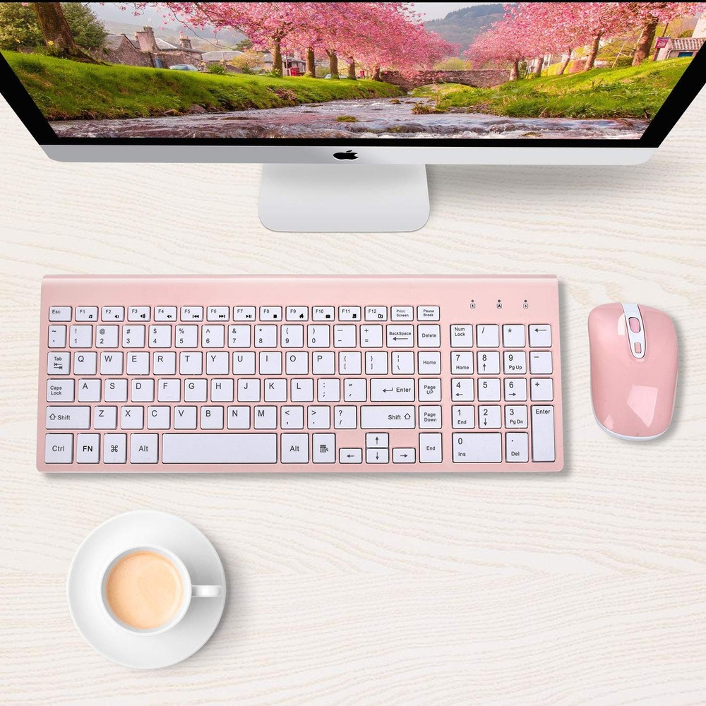 Wireless Keyboard and Mouse Combo Compact Full Size Wireless Keyboard and Mou...
