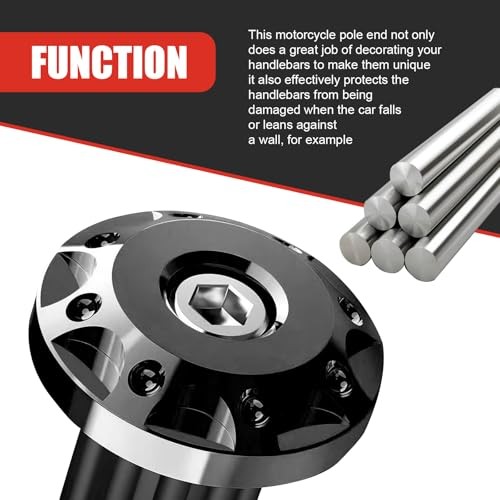 Universal Motorcycle Bar End Plug, Shockproof Handlebar End Caps, 2 PCS Black