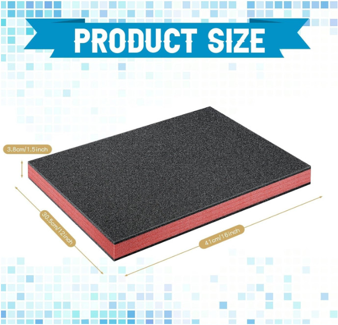4 PCS Cuttable Polyurethane Foam Pads Sheets Craft Foam ToolBox Insert for Cases