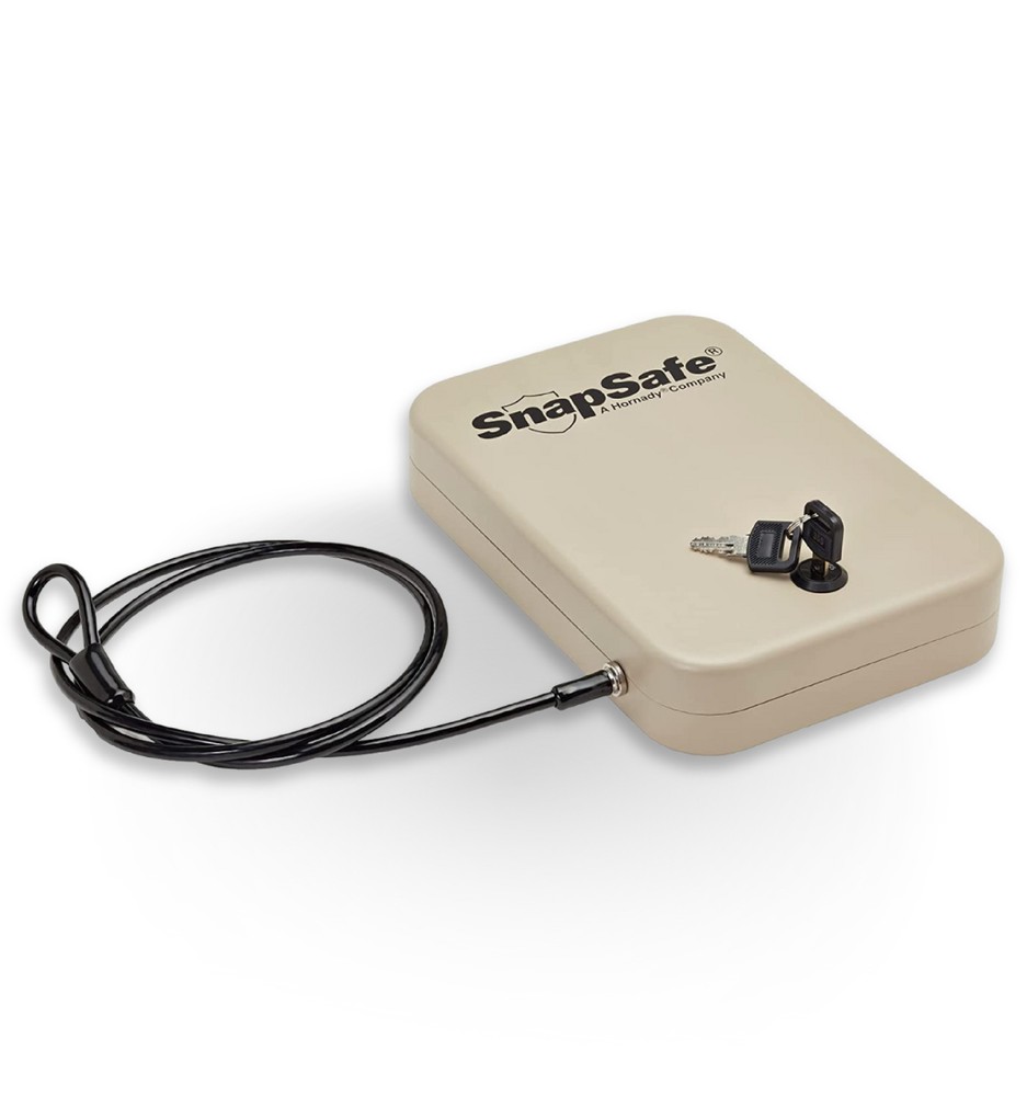 SnapSafe Portable Lock Box, Include 2 Keys, Security Cable- 9.5"x 6.5"x 1.75""