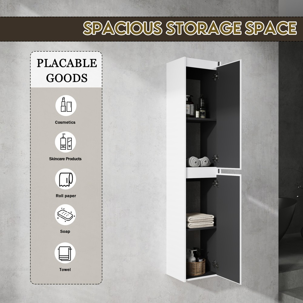 2 Set 12" Bathroom Cabinet Floating Wall Mounted Storage Cabinet Space Saving