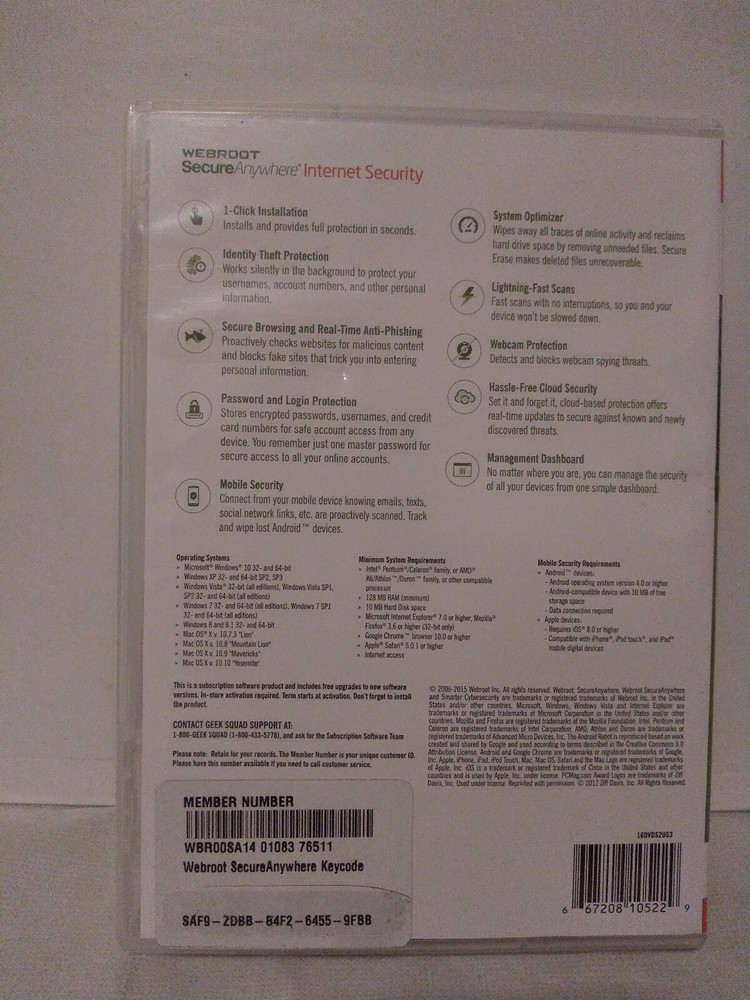 Webroot SecureAnywhere Internet Security - Full Version for Windows & Mac WBR00…