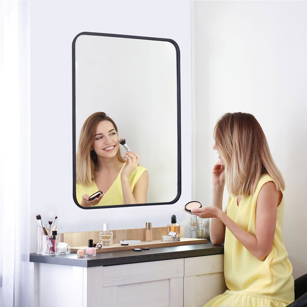 22" x 30" Rectangular Wall Mirror Vanity Mirror Bathroom Durable Metal Frame