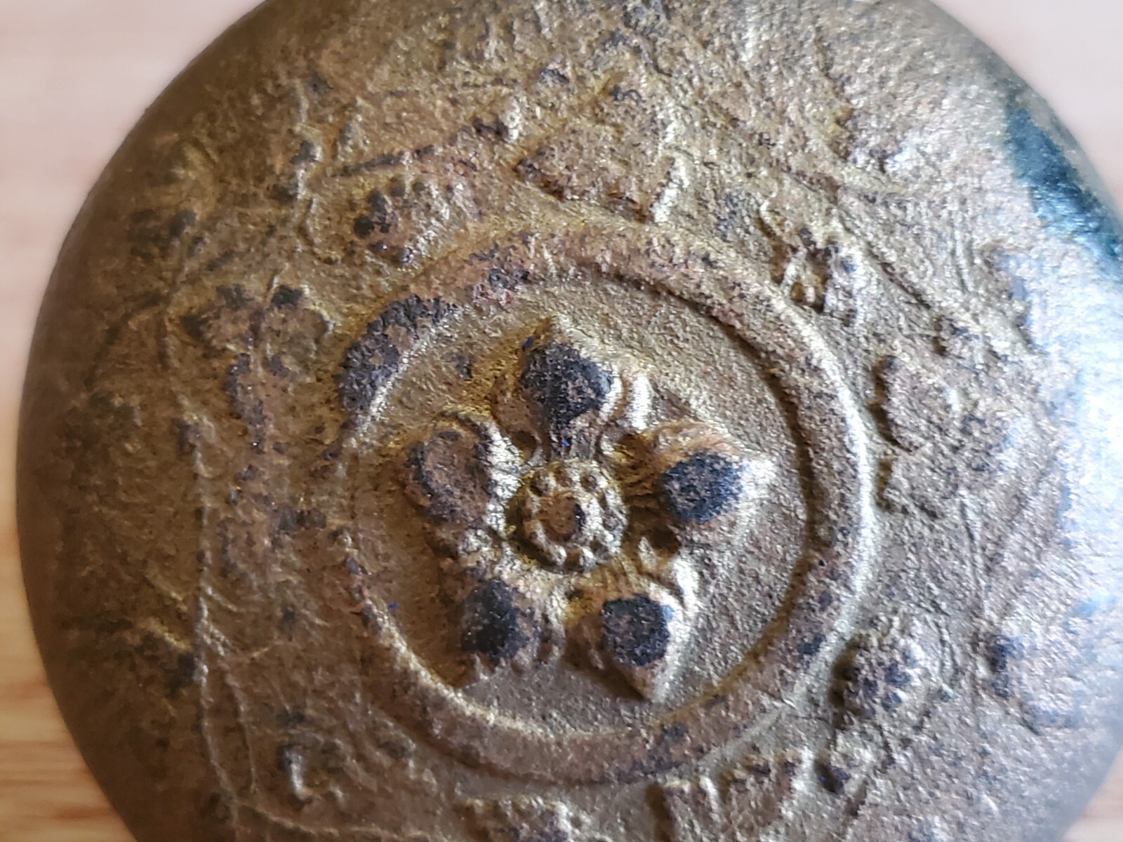 Doorknob Ornate Flower Floral Design Brass Tone Metal Vtg Antique Replacement