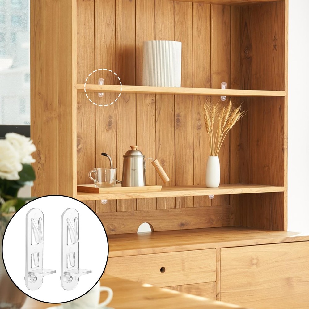 30 Pcs Clear Plastic Locking Shelf Pins Locking Shelf Support Peg Clips for K...