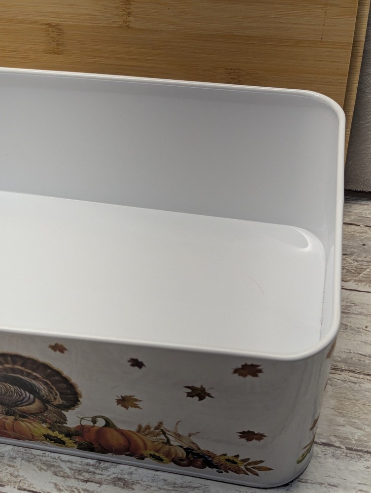 Thanksgiving Decor Tin Box Festive Container