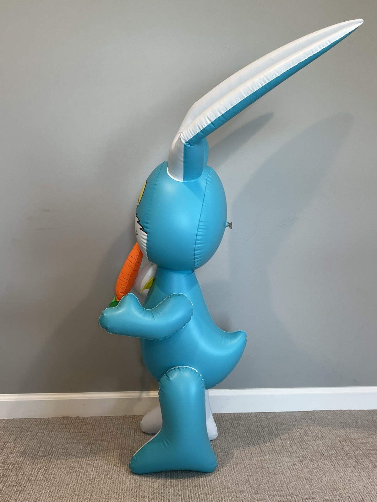 Vintage Dudley’s Inflatable Bosley Bunny 60” Blue Easter Bunny Decoration