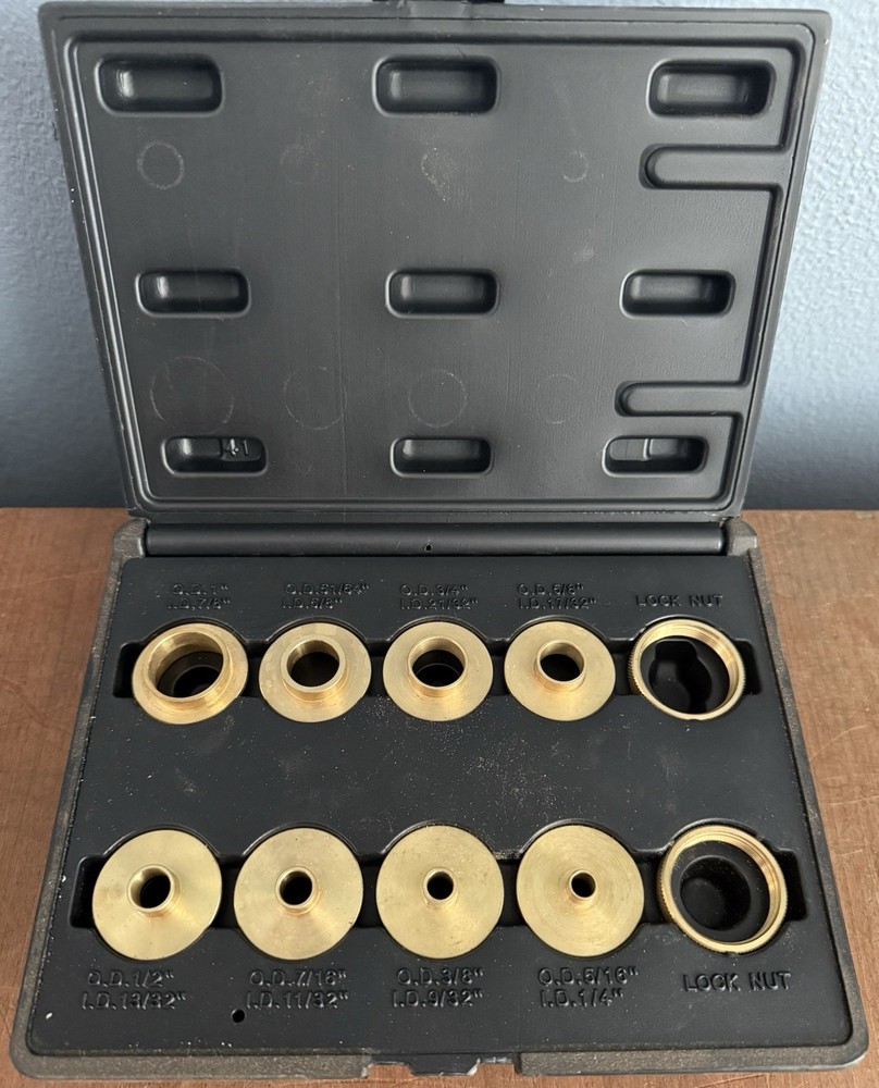 Unbranded 10 Piece Solid Brass Router Template Bushings Guide Bearings Set READ