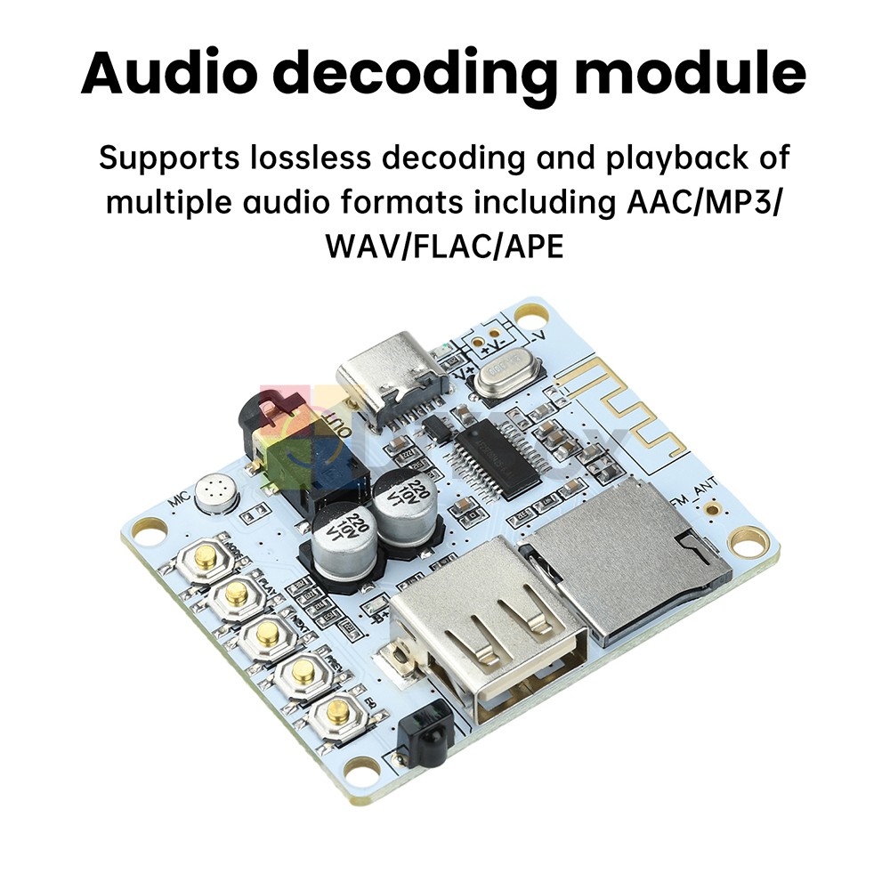 Bluetooth 5.4 Audio Receiver Board MP3 Lossless Decoder Decoding Module Type-C