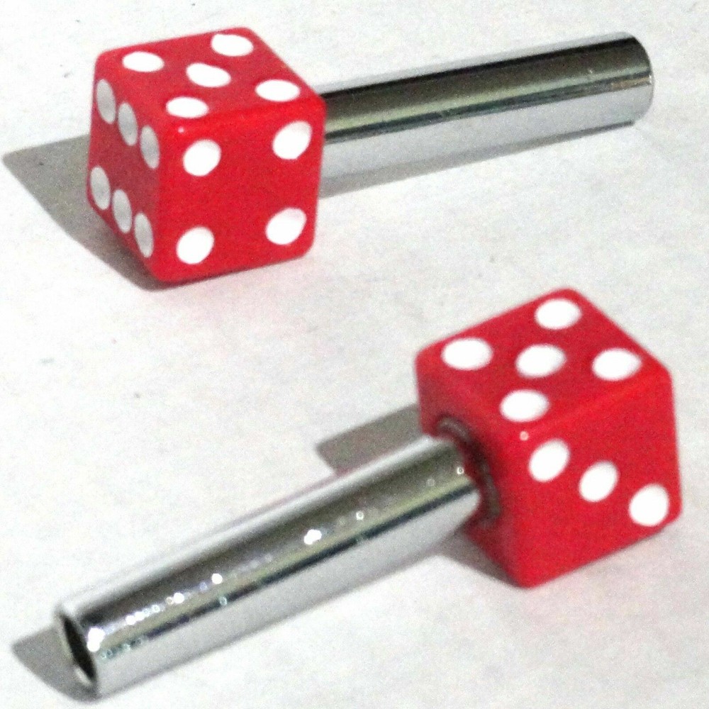 door lock knobs(2) red dice screw on for older Peterbilt Kenworth Freightliner