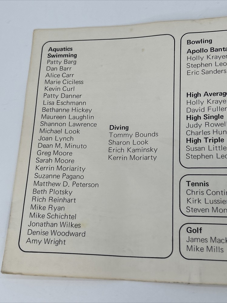 IBM Junior Watson Trophy Dinner 1977 Program Signed by Cathy Rigby Kingston NY