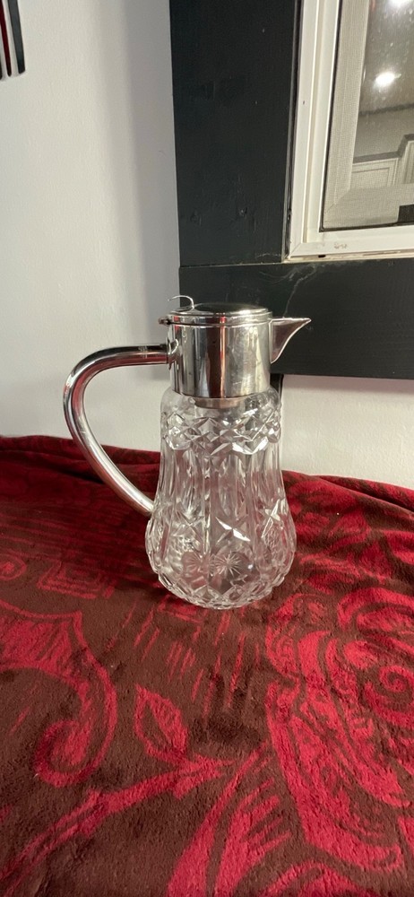 Silver Plated and Cut Crystal Ice-Lip Pitcher