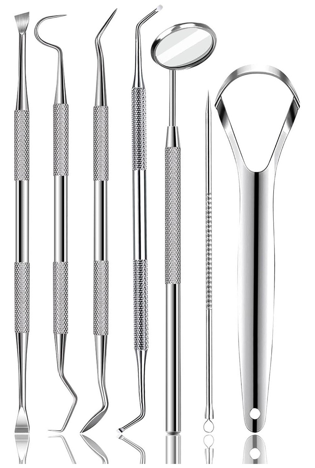 7-Pack Dental Teeth Cleaning Hygiene Kit w/Tooth Scraper Plaque Tartar Remover