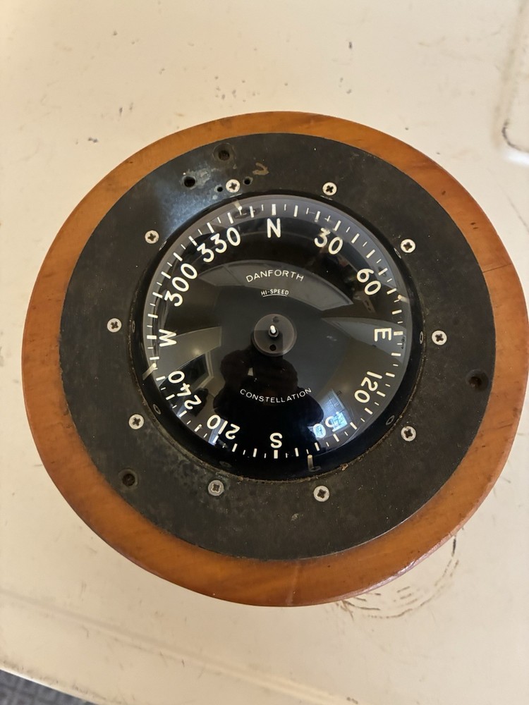 VINTAGE DANFORTH CONSTELLATION 6" MARINE BOAT HIGH SPEED COMPASS. UNTESTED.