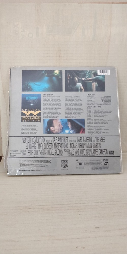 "The Abyss" Special Widescreen Laserdisc LD - Ed Harris CBS FOX