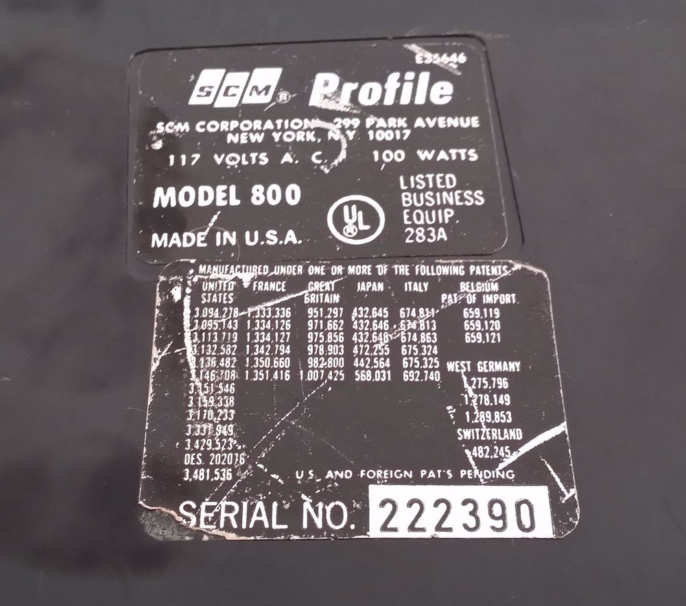 Vintage Smith Corona Model 800 Electric Adding Machine Plastic Outer Cover Case