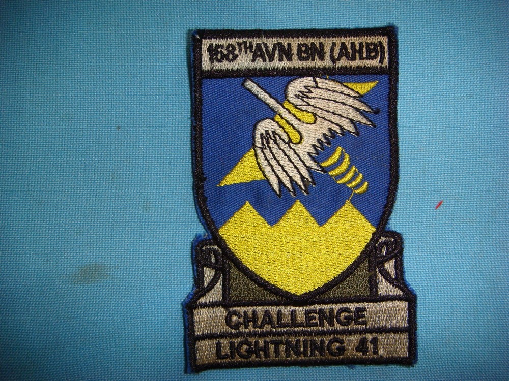VIETNAM WAR PATCH, US 158th ASSAULT HELICOPTER BN CHALLENGE LIGHTNING 41