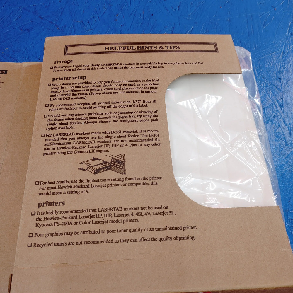 B-707 Rough Surface Polyester, Matte Finish White Lasertab Laser Printable Label
