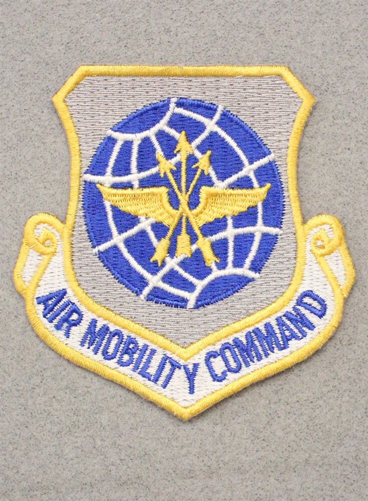 USAF Air Force Patch 162: Air Mobility Command - 3" blue motto