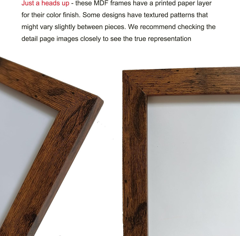 8X10 Picture Frame Dark Brown for Wall Mounting or Tabletop Display, 2 Pack