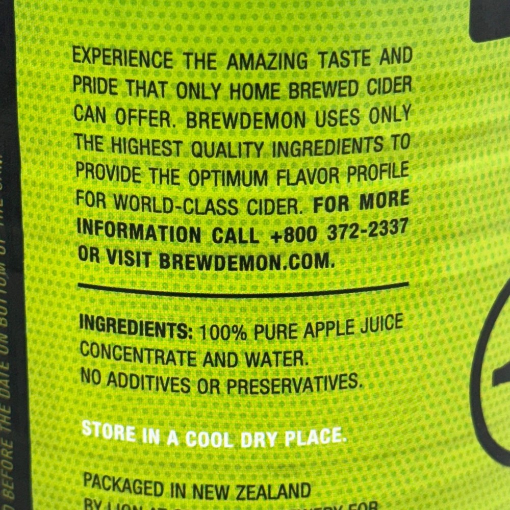 BREWDEMON Hard Cider Mix Forbidden Fruit BB 05/27