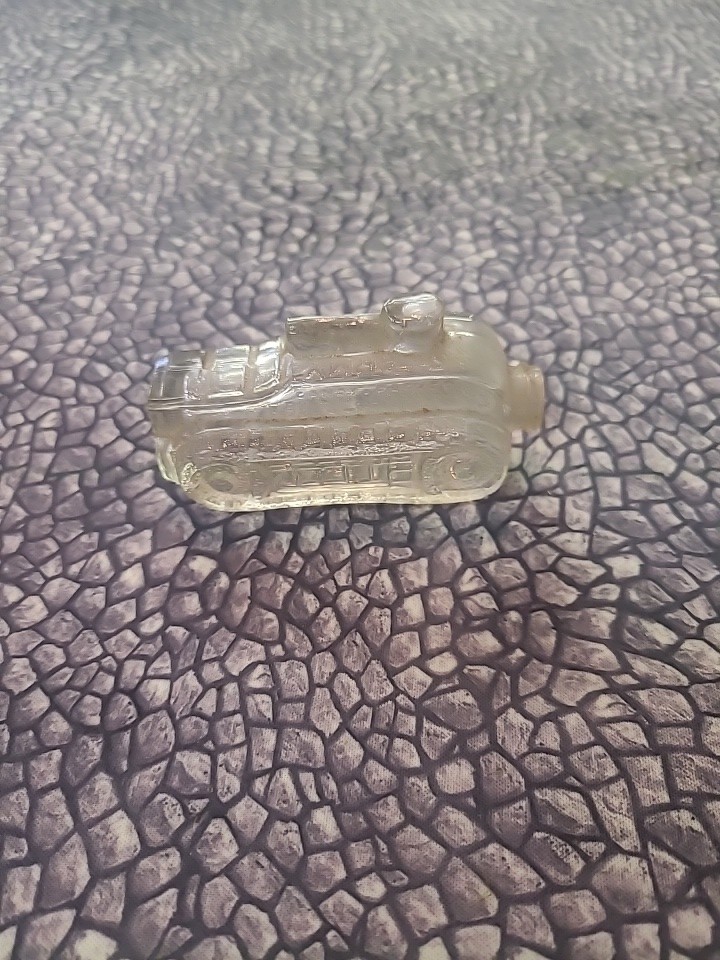 Vintage Tank-Shaped Candy Jar.