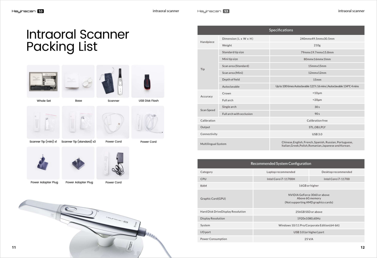 Dental Intra-oral Scanner 3D Real-time Display Software GreatLife w/Scanning SW