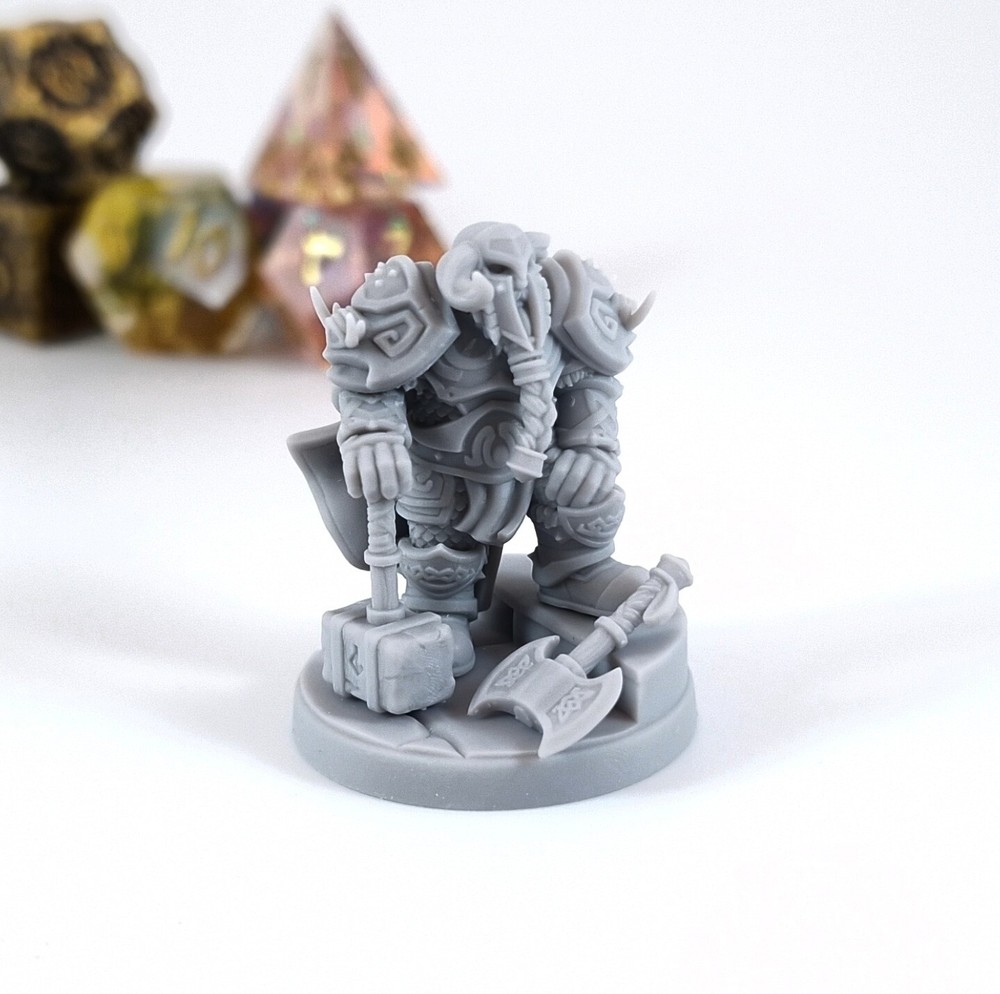 Muradin Dwarf 32mm Scale 3D Printed Model, Miniature D&D Warcraft TTRPG Mini