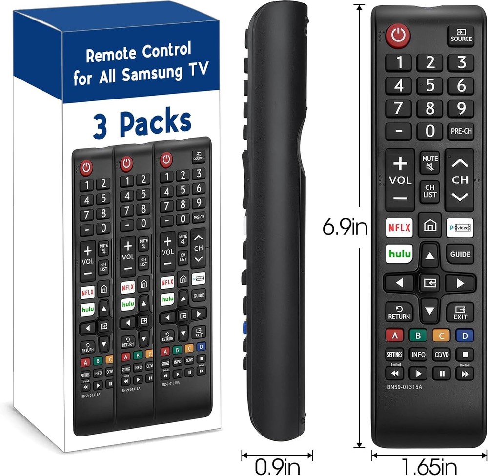 3 Pack Remote for All Samsung TV Remote, Replacement Compatible with All Samsung