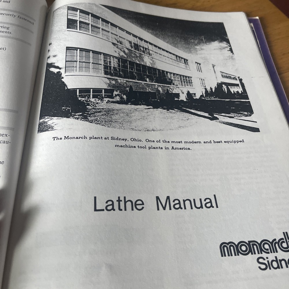 Monarch Sidney Lathe Manual