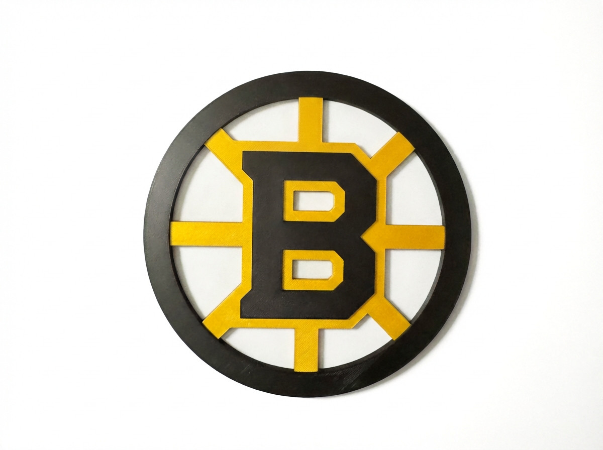 Boston Bruins 3D Wall Sign NHL Hockey Decor Black & Gold Man Cave