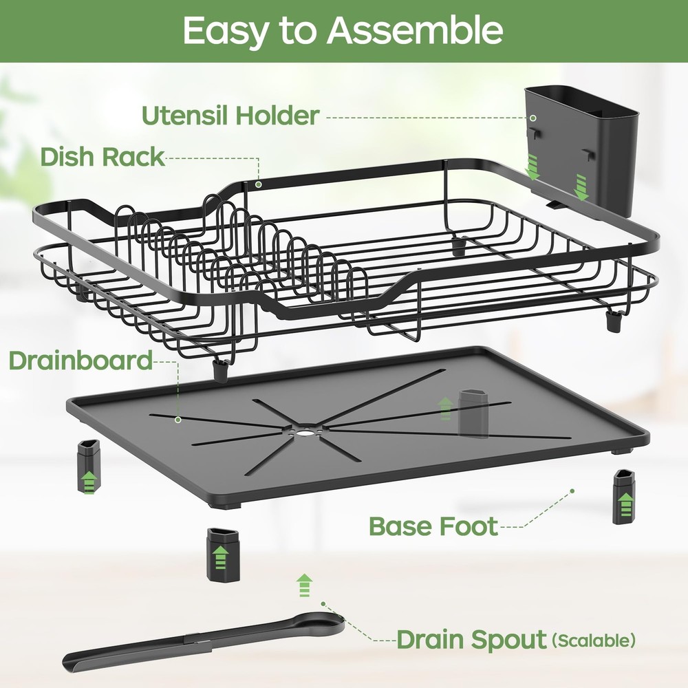 Dish Drying Rack, Stainless Steel Rustproof Dish Rack for Kitchen Counter, St...
