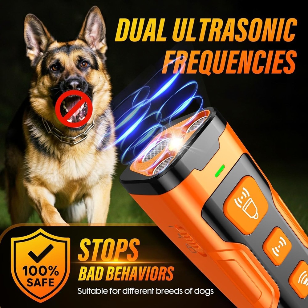 Ultimate Dog Bark Control Device: 6 Safe Modes, 23 FT Range & LED Safety Light