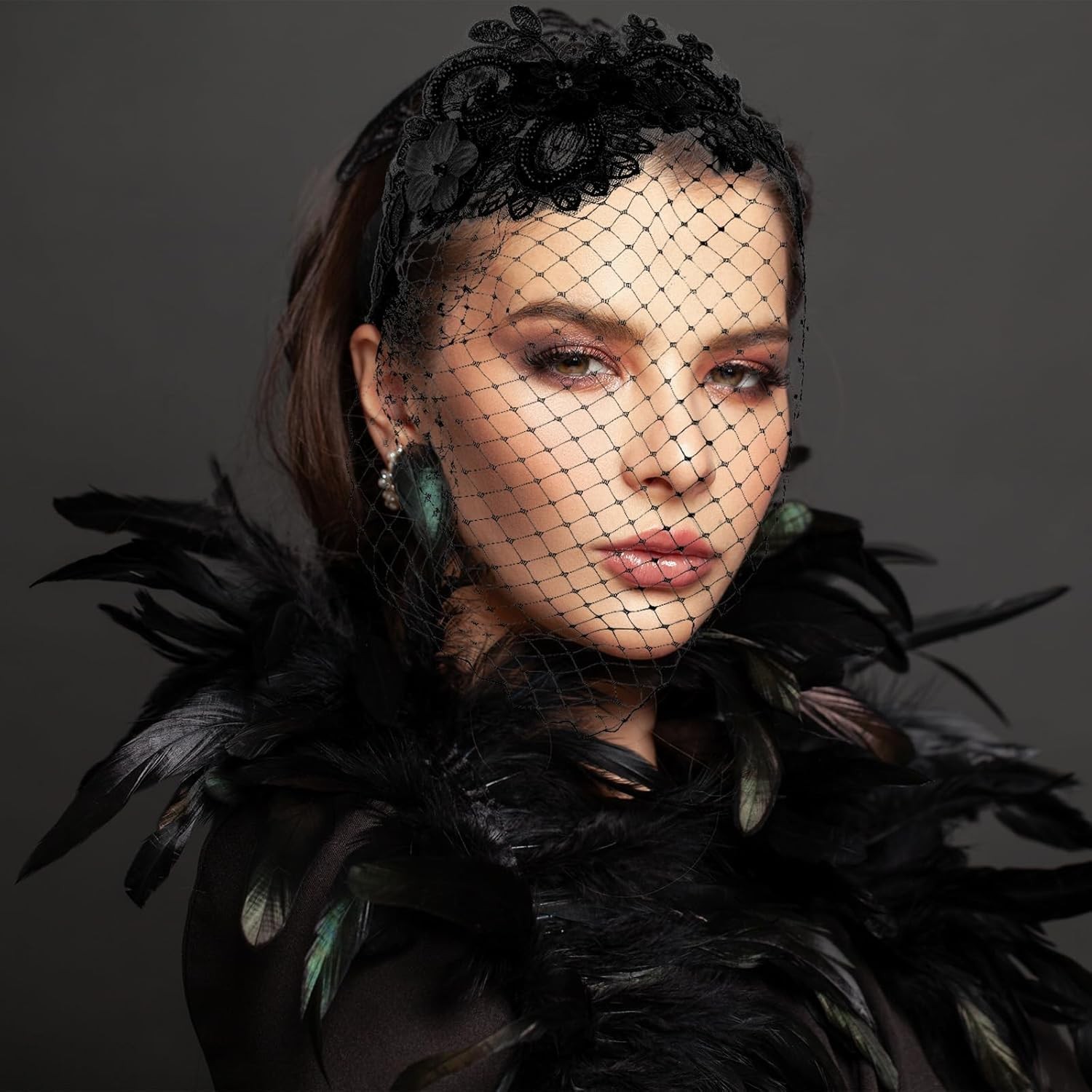 Giantree Black Veils for Women, Veil Mesh Headband, Wedding Veil...