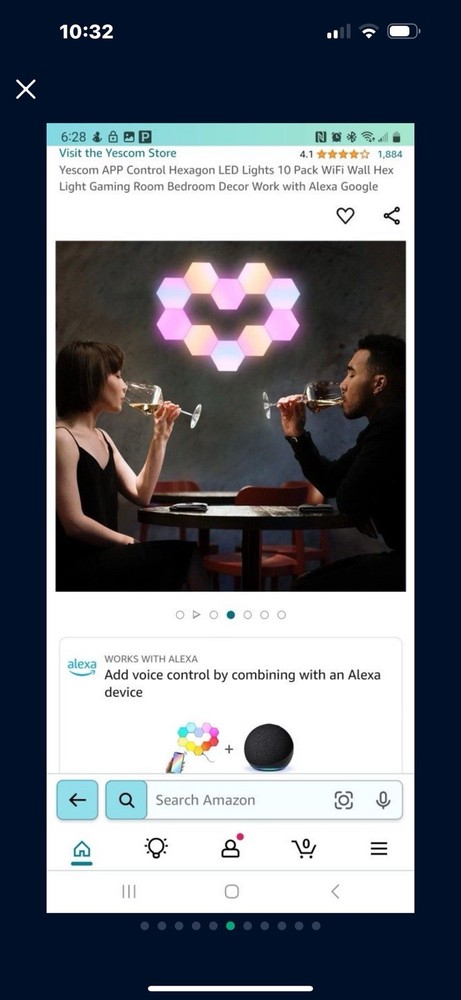Yescom APP Control Hexagon LED Lights 10 Pack WiFi Wall Hex Light (New)