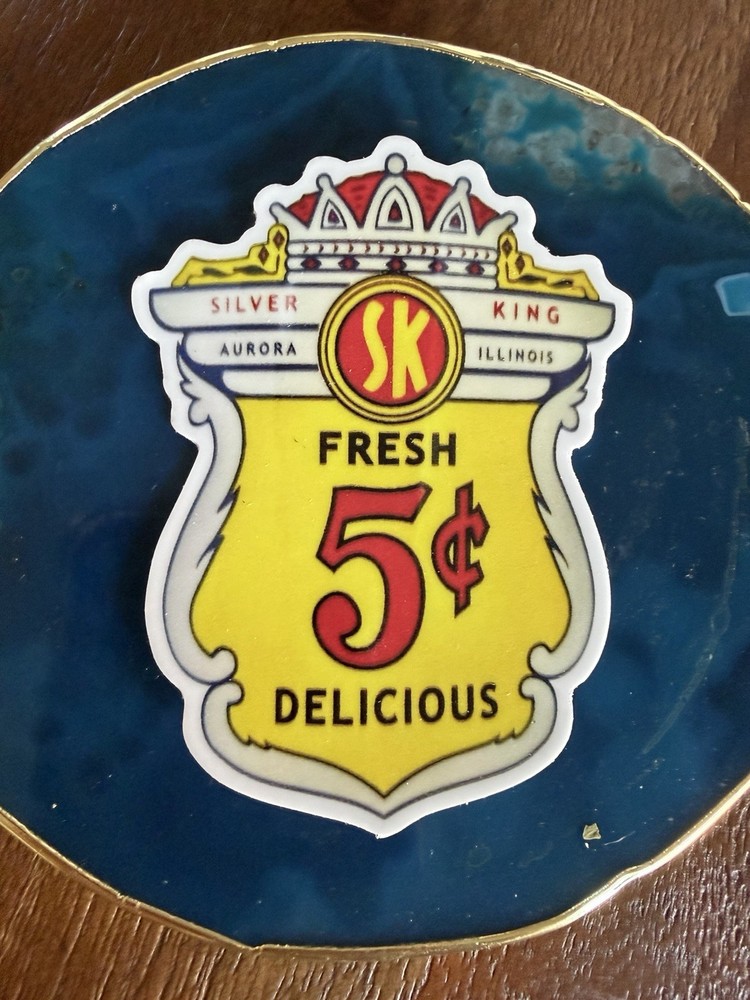 5c Sticker For Silver King Gumball/Peanut Machine Globe 5x3