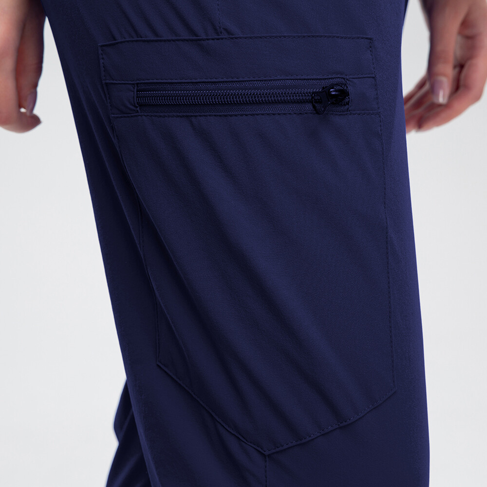 Women Scrub Sets Stretch Jogger Drawstring Pants Nurse Uniform Medical Workware