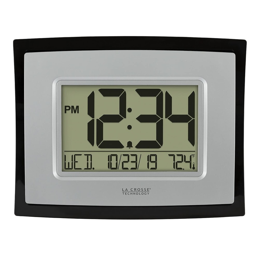 Wt8002u Digital Wall Clock Silver Black