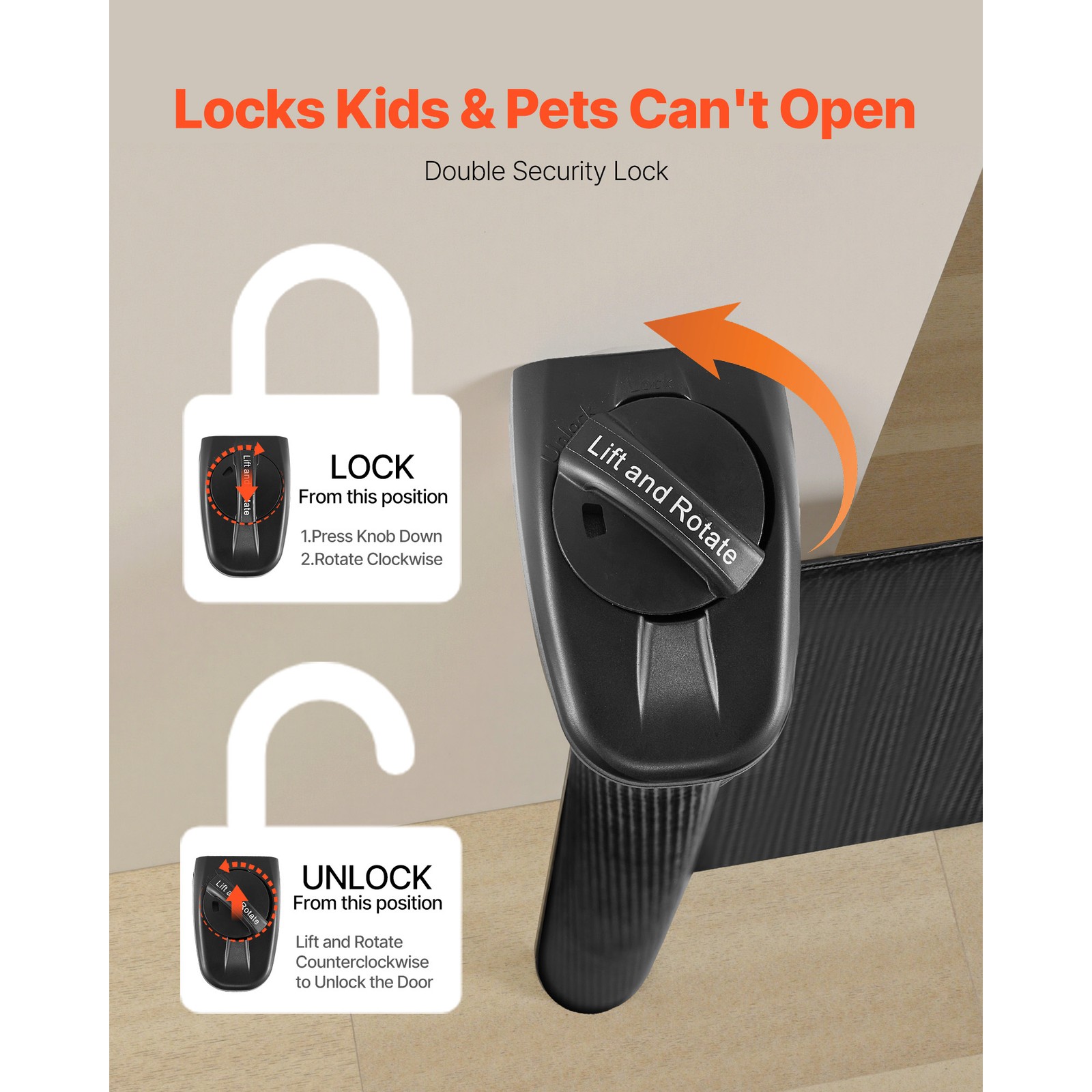 Uimoso Retractable Mesh Gate for Pets and Babies, 202.7 x 39 Inches, Black