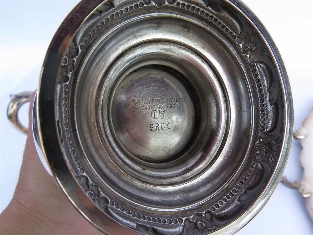 1847 Roger Bros 'Remembrance' 5 Piece Tea & Coffee Set w/ Serving Tray