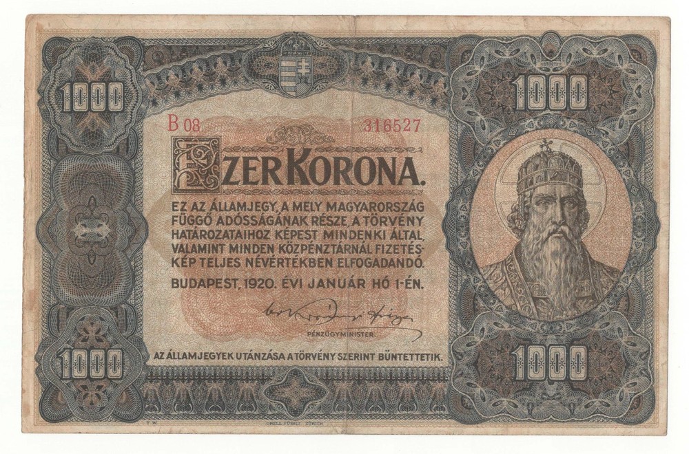 HUNGARY 1000 KORONA 1920