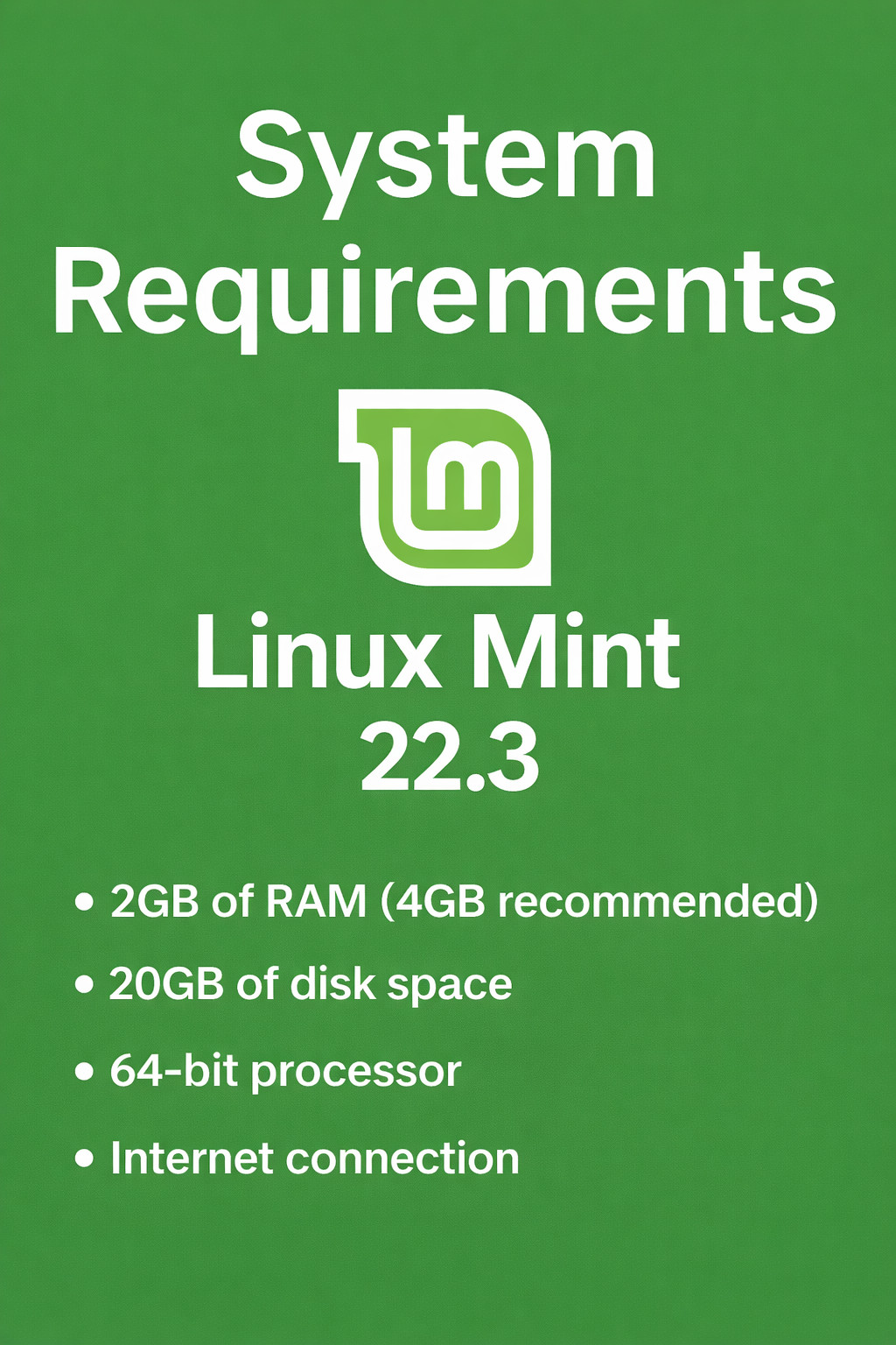 Linux Mint 22.3 Bootable USB Drive 64-bit Linux OS 3-in-1 Cinnamon MATE Xfce