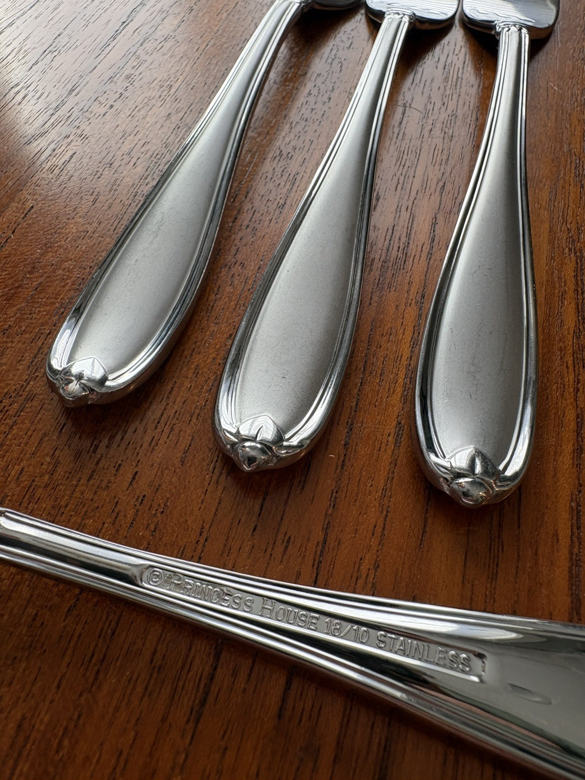 4pc Princess House Barrington Stainless Flatware Dinner Forks