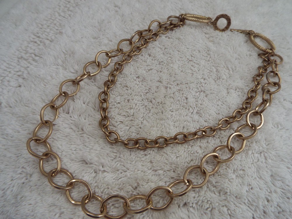 Goldtone Double Chain Necklace (D28)