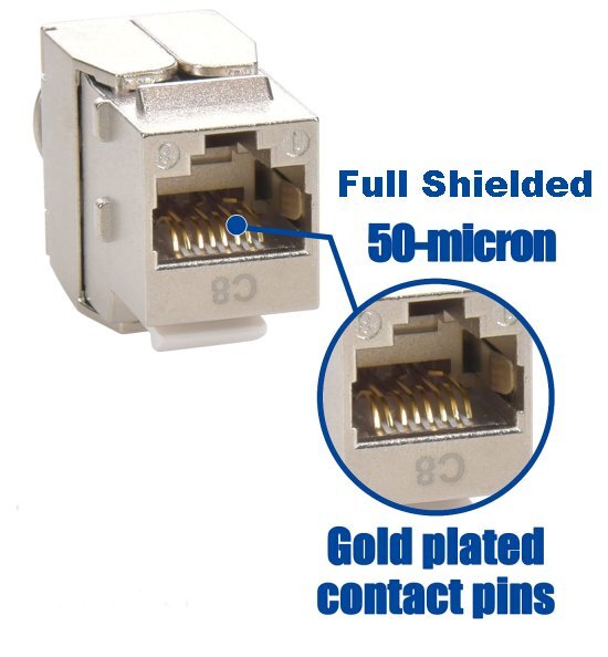 CAT.8 Full Shielded Keystone Insert RJ45 Ethernet Network Jack 40Gbps Extender